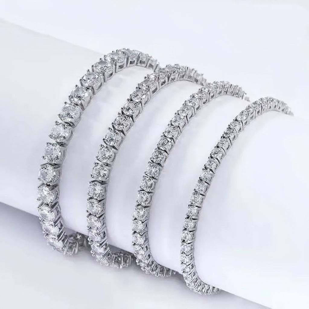 NUOYA 3/4/5MM Iced Out Diamond Tennis Bracelets Gold Silver Plated Brass Man Zircon Cubic Zirconia Tenis Bracelets for Men Women - 1
