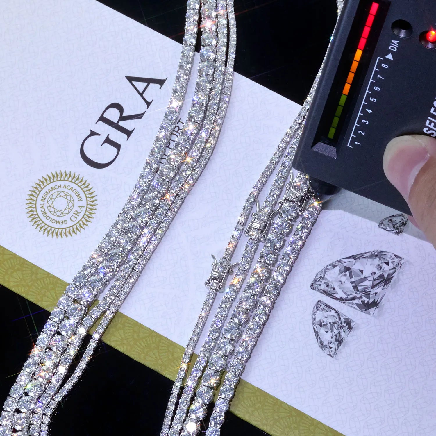 VVS Moissanite Tennis Chain Bracelet 2-6mm - 2
