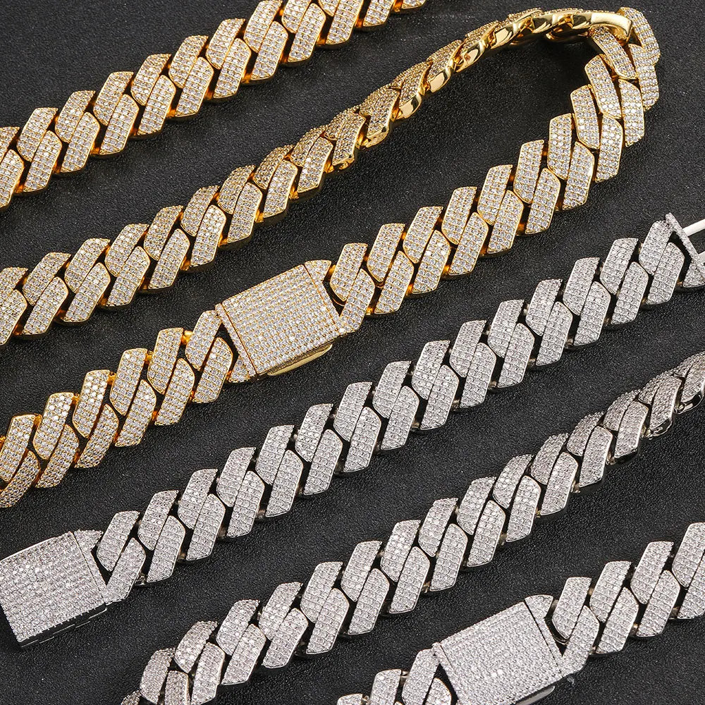 【20mm / 3列】アイスアウト キューバンリンクチェーン - CZ Diamond / Hip Hop Jewelry - 3