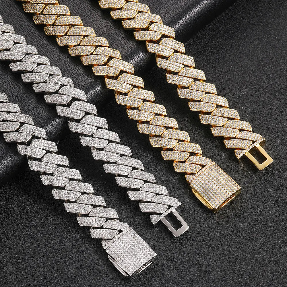 【20mm / 3列】アイスアウト キューバンリンクチェーン - CZ Diamond / Hip Hop Jewelry - 4