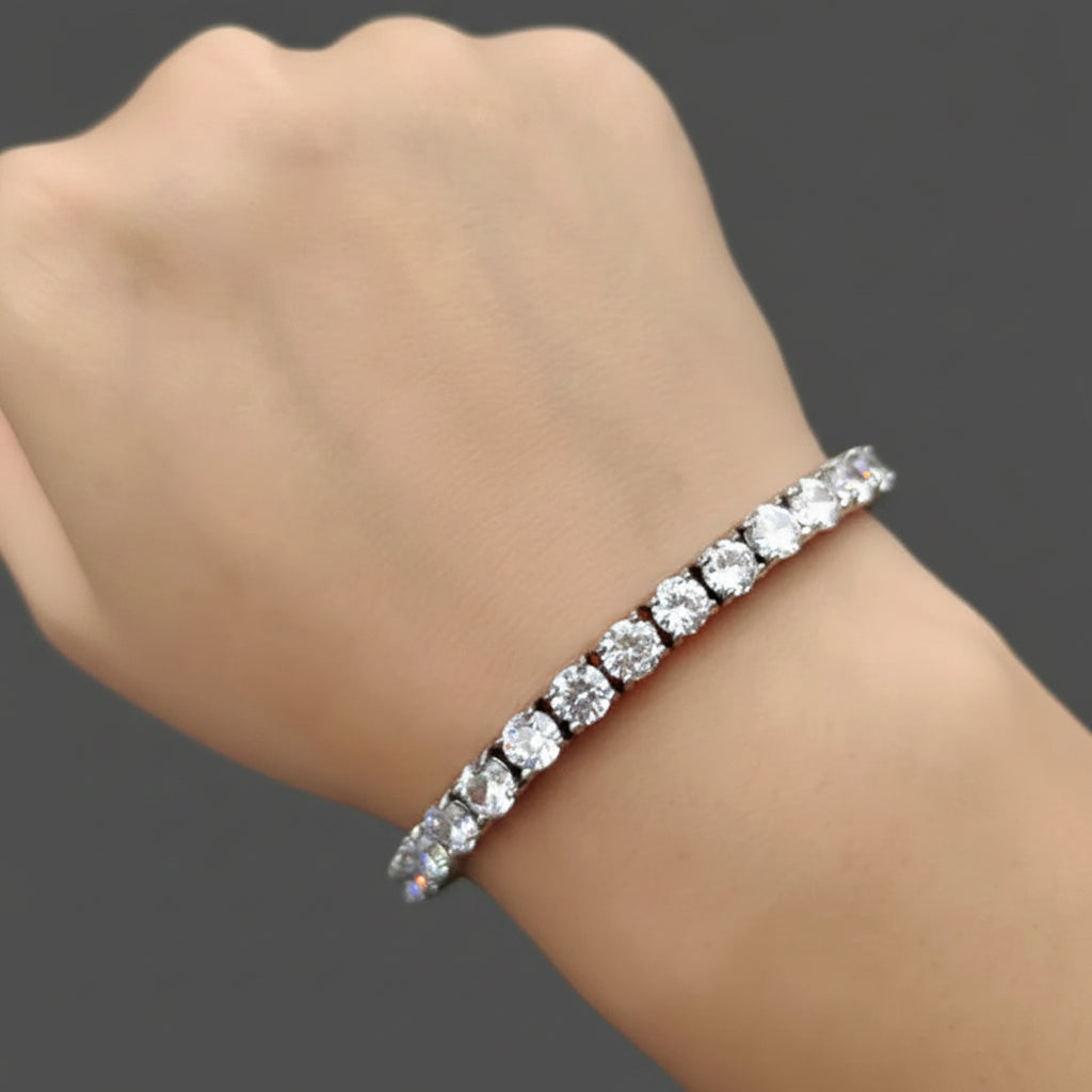 NUOYA 3/4/5MM Iced Out Diamond Tennis Bracelets Gold Silver Plated Brass Man Zircon Cubic Zirconia Tenis Bracelets for Men Women - 3