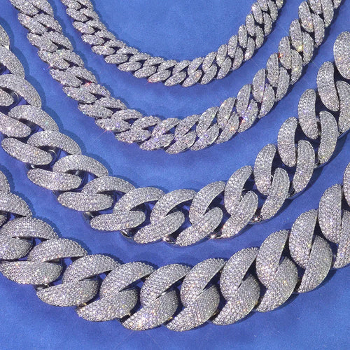 10-24mm Iced Out Cuban Link Chain Bracelet - 2