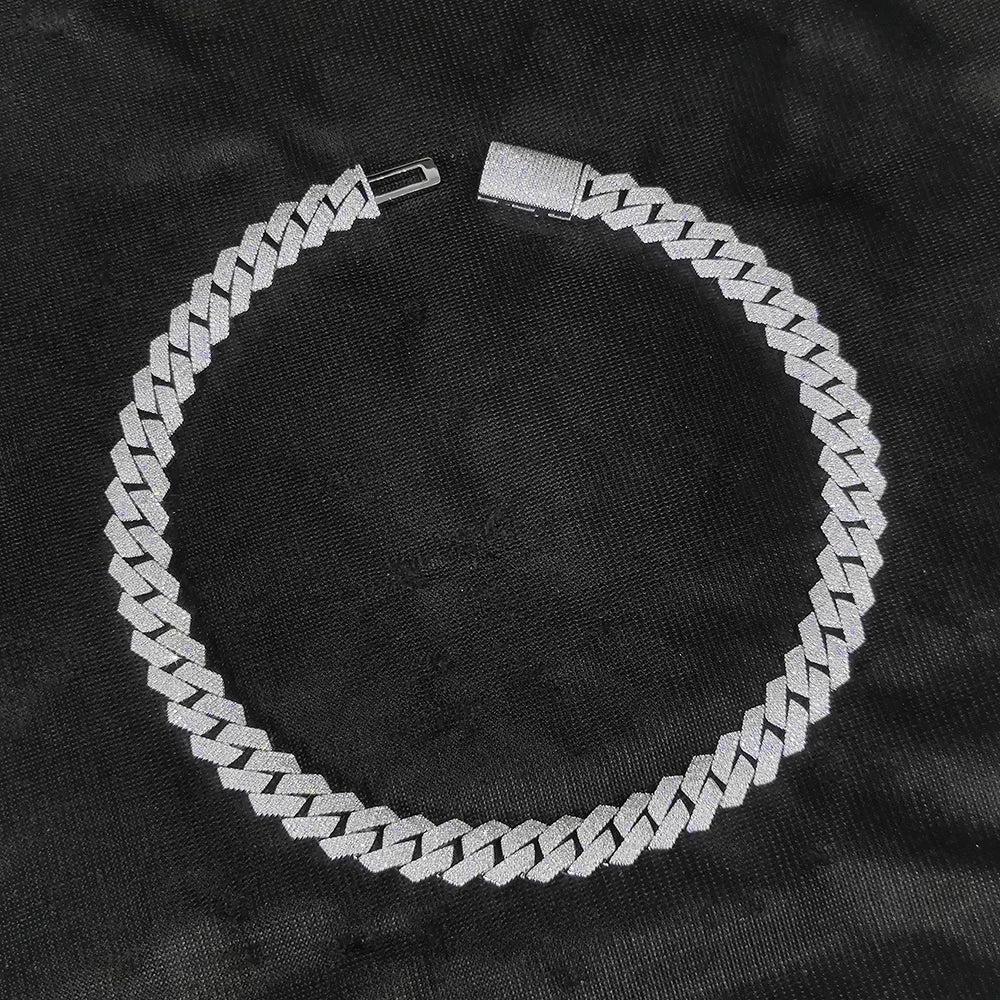 Hip Hop Jewelry 15mm 4 Rows Iced Out CZ Stone Prong Cuban Chain Necklace White Gold Prong Miami Cuban Link Chain for Men - 3