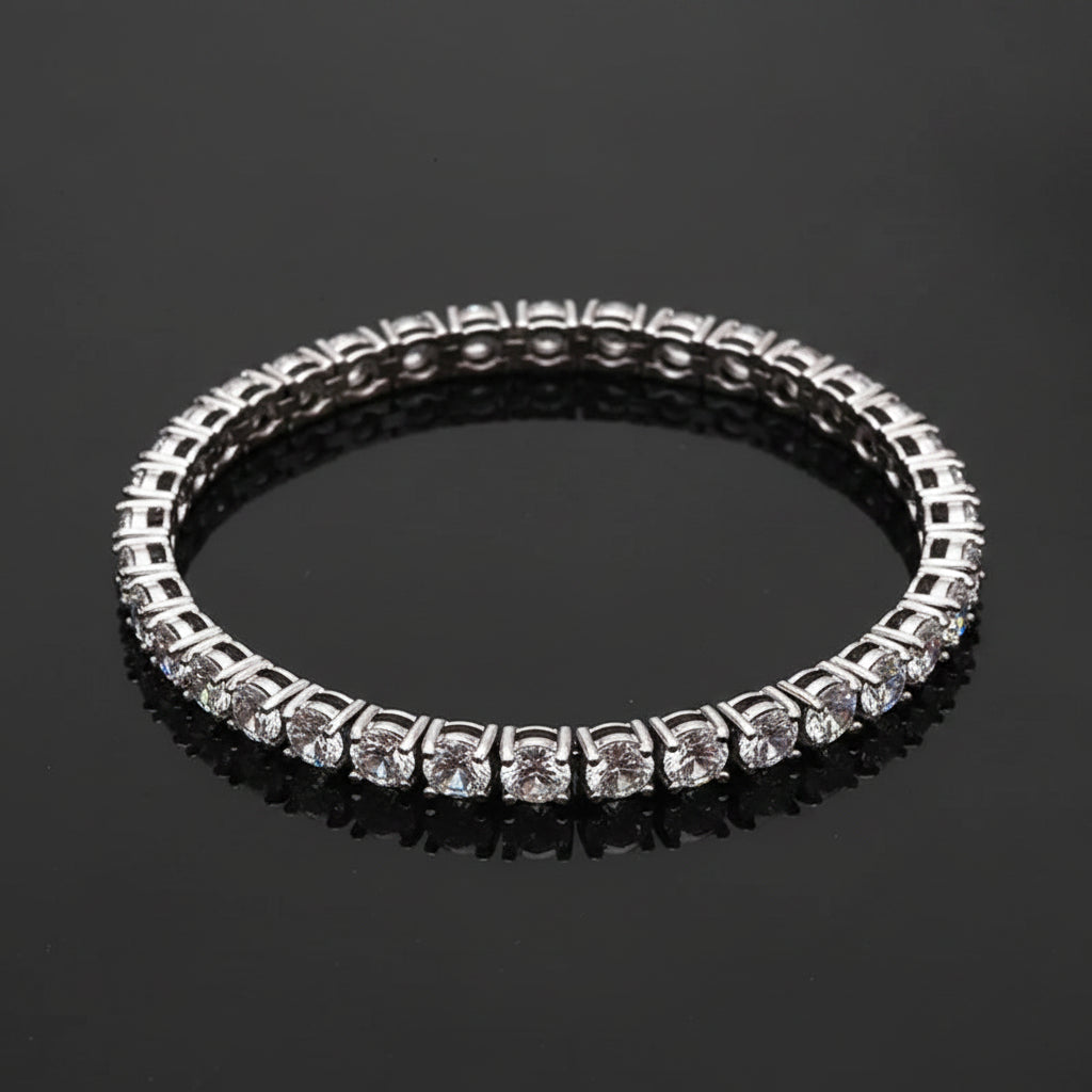 NUOYA 3/4/5MM Iced Out Diamond Tennis Bracelets Gold Silver Plated Brass Man Zircon Cubic Zirconia Tenis Bracelets for Men Women - 2