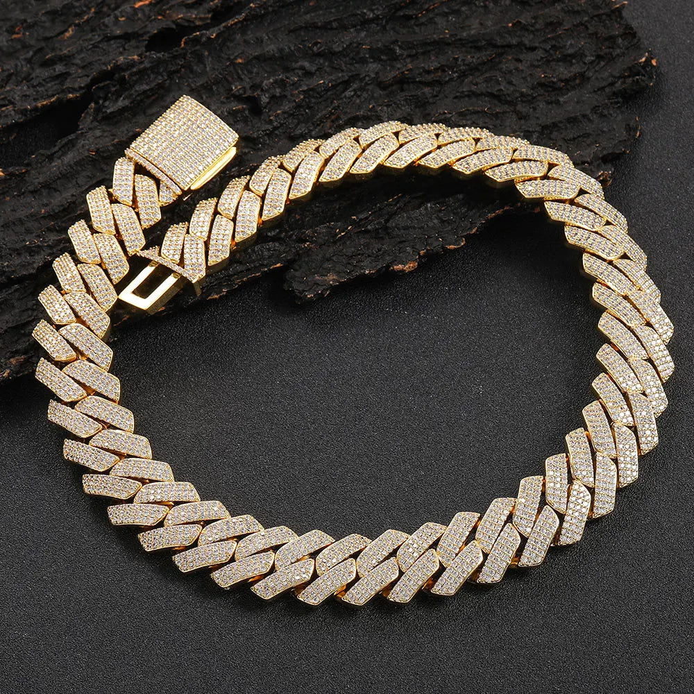 【20mm / 3列】アイスアウト キューバンリンクチェーン - CZ Diamond / Hip Hop Jewelry - 2