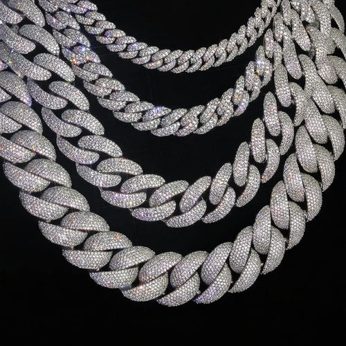 【10mm-20mm 極太】アイスアウト キューバンリンクチェーン - Bling CZ Stone / Gold Plated - 1