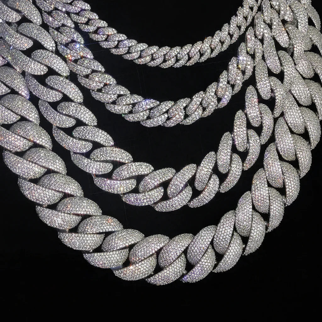 10-24mm Iced Out Cuban Link Chain Bracelet - 1