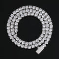 【3mm／アイスダイヤモンド】テニスチェーンネックレス シルバー Iced Out Tennis Chain - Hip Hop Jewelry - 1