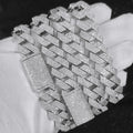 15mm 4-Row CZ Prong Miami Cuban Link Chain Bracelet - 1
